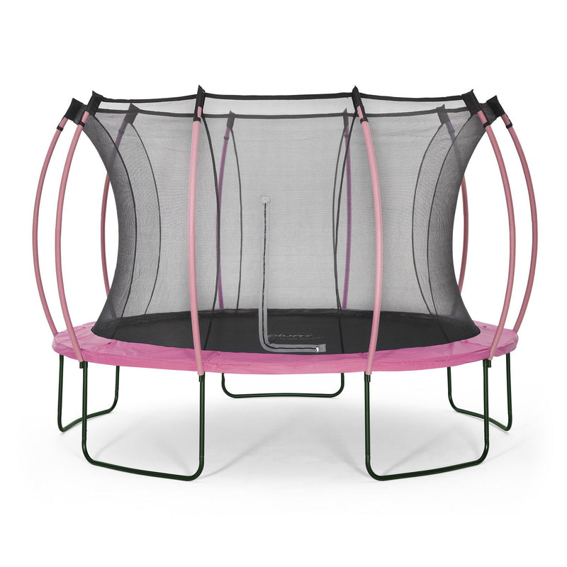 Plum® 12ft Colours Springsafe® Trampoline and Enclosure - Reversible Flamingo Pink and Tropic Turquoise